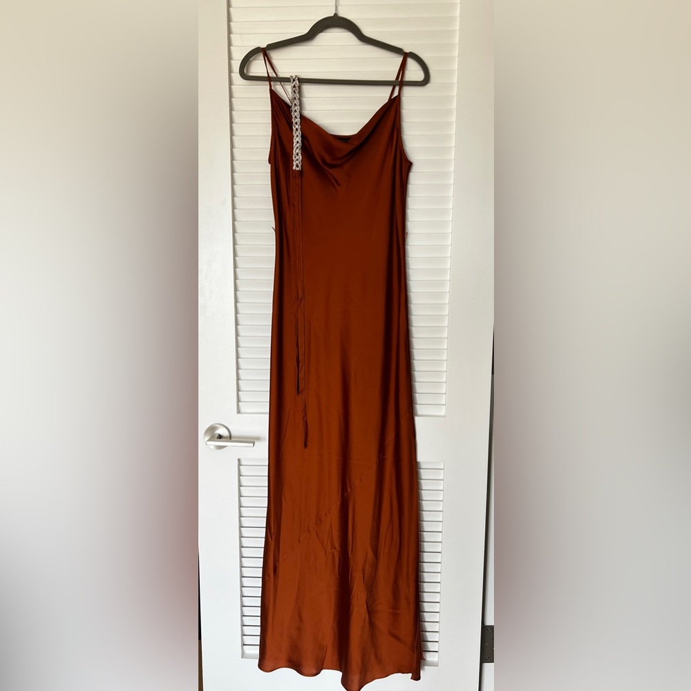 Elegant Rust Maxi Dress